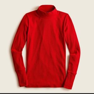 J. Crew Women's Red Ribbed Mockneck turtleneck Top. BA358